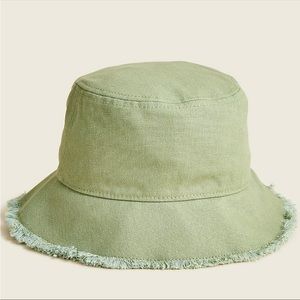 J. Crew Canvas bucket hat with fringe NWOT